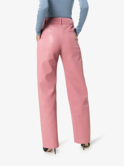 pink leather trousers