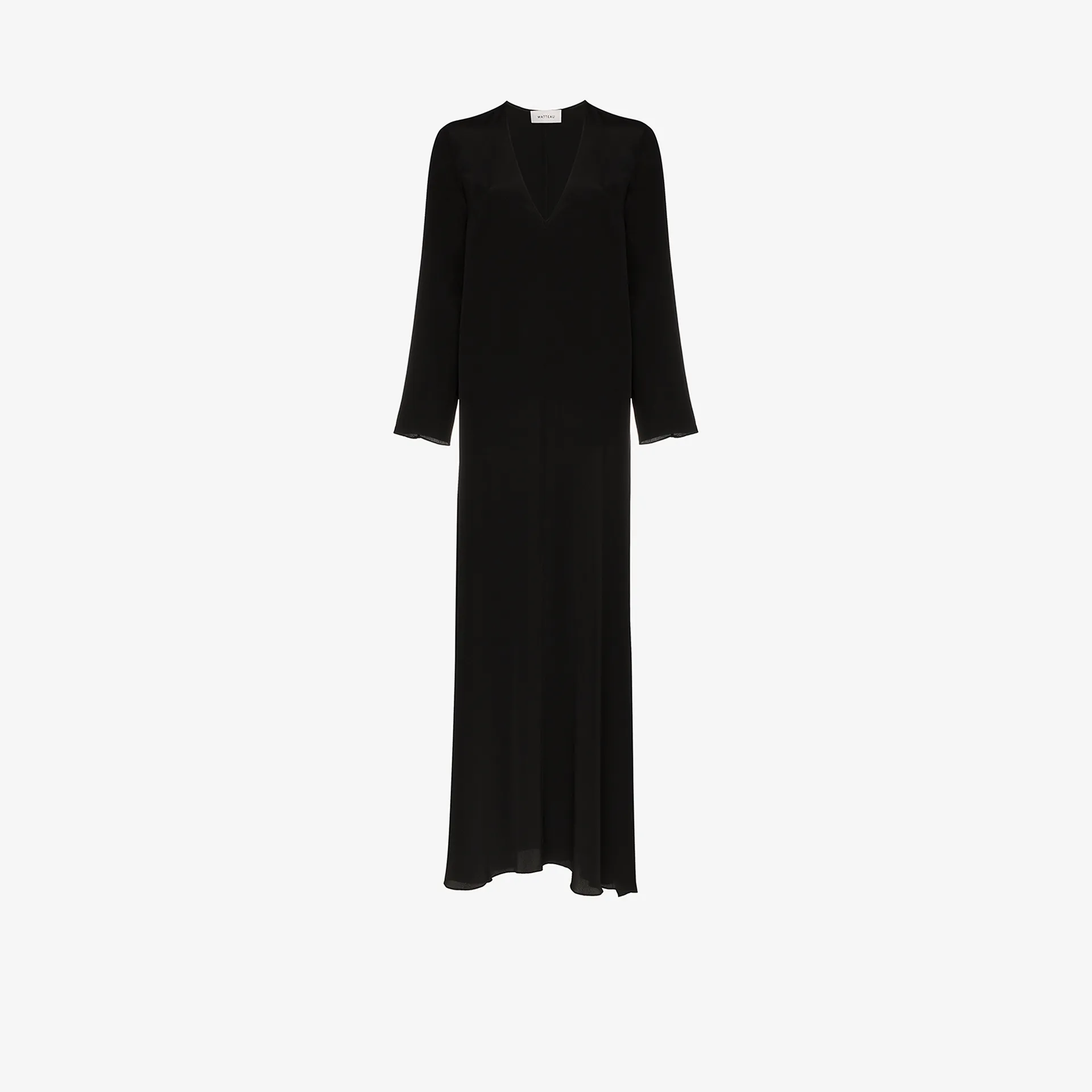 long sleeve silk maxi dress