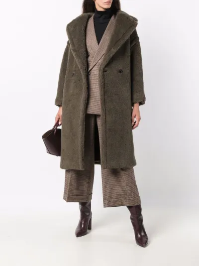 lapel double breasted wool coat