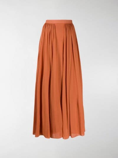 pleated maxi skirt