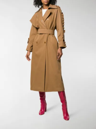 ruffle trench coat