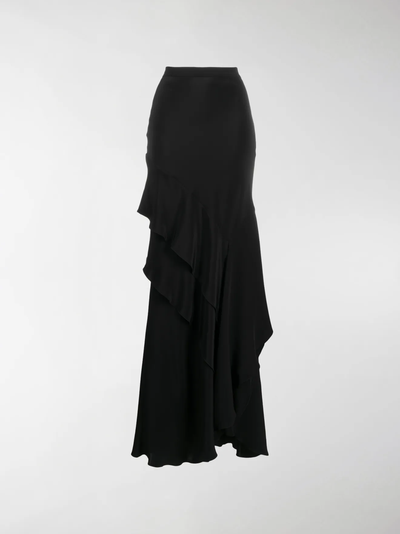 white ruffle black skirt