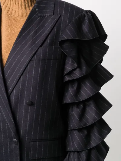 blazer with ruffle sleeves