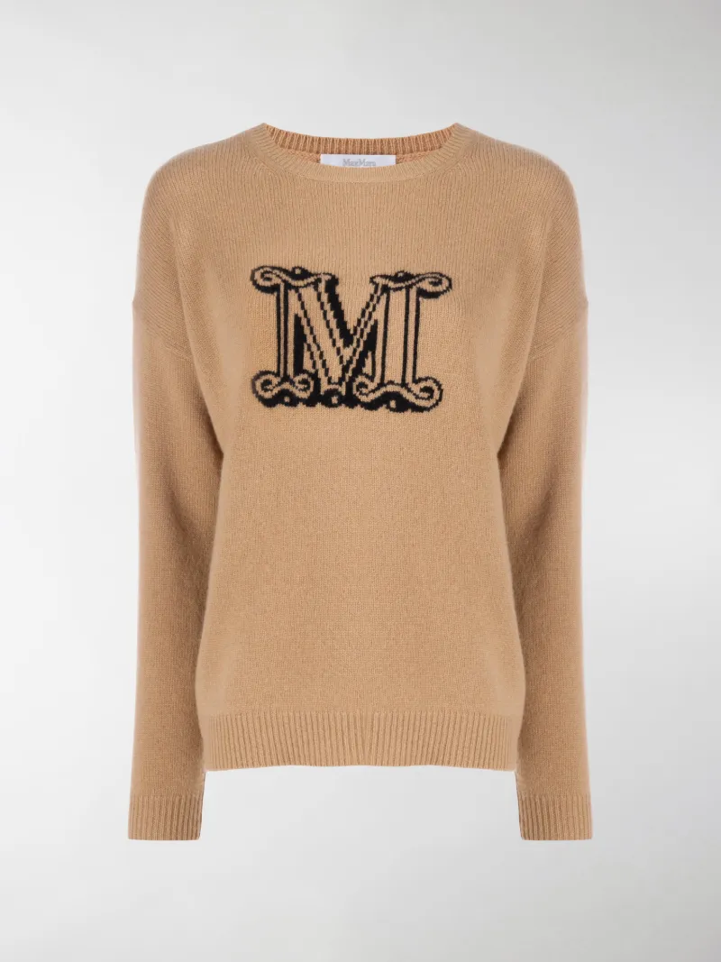 Max Mara Studio - Maglione Scollo a V Cammello Donna - APPIA 003