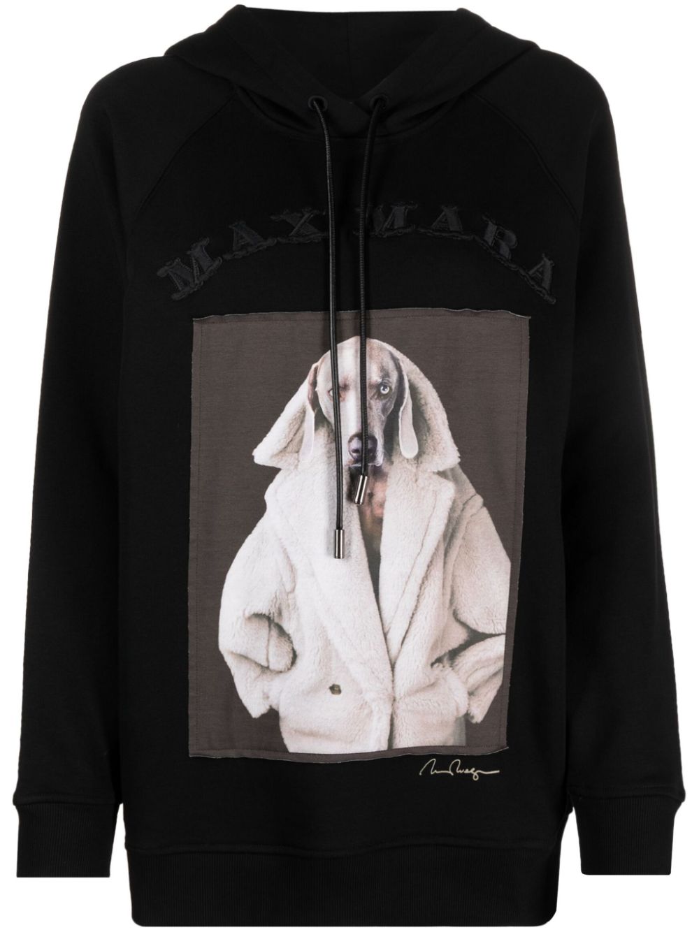 Wegman graphic print cotton hoodie Max Mara Eraldo