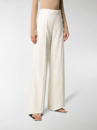 white corduroy wide leg pants