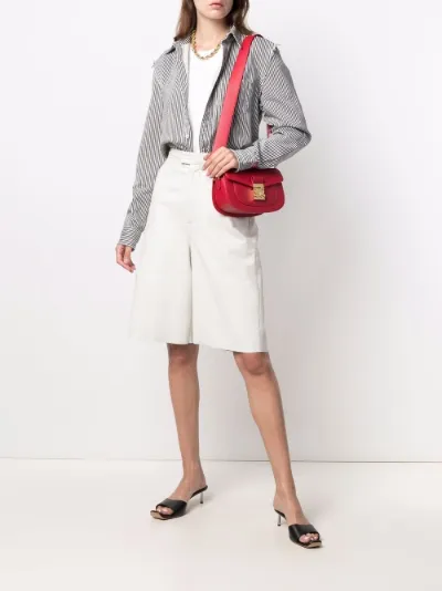 mcm red shoulder bag