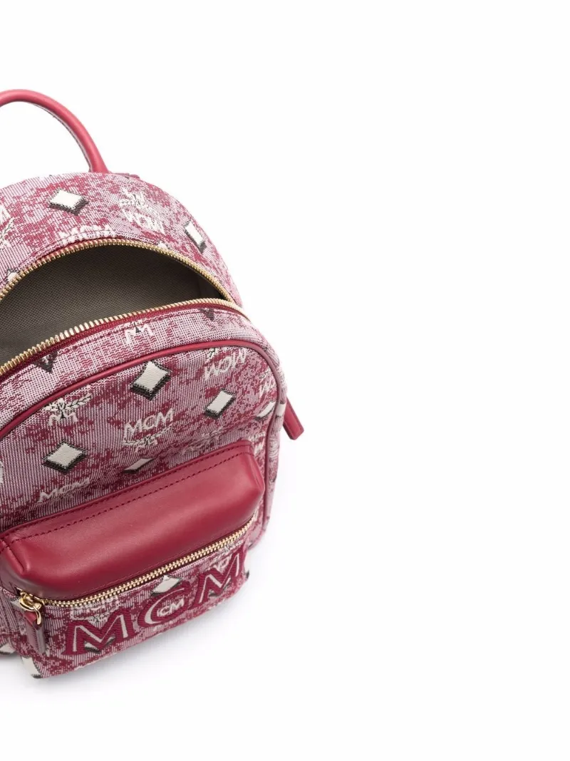 mcm red backpack