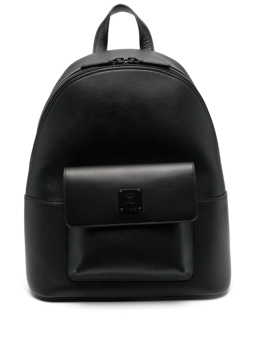 Mcm black leather backpack hotsell