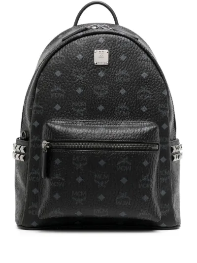 Mcm white hot sale studded backpack