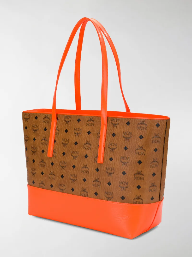 mcm monogram shopper tote