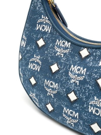 MCM Aren All-Over Logo Patterned Denim Shoulder Bag - ShopStyle
