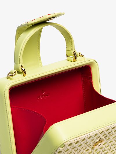 lime green fey small leather box bag展示图