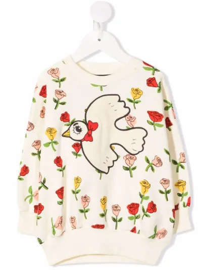 embroidered bird sweatshirt