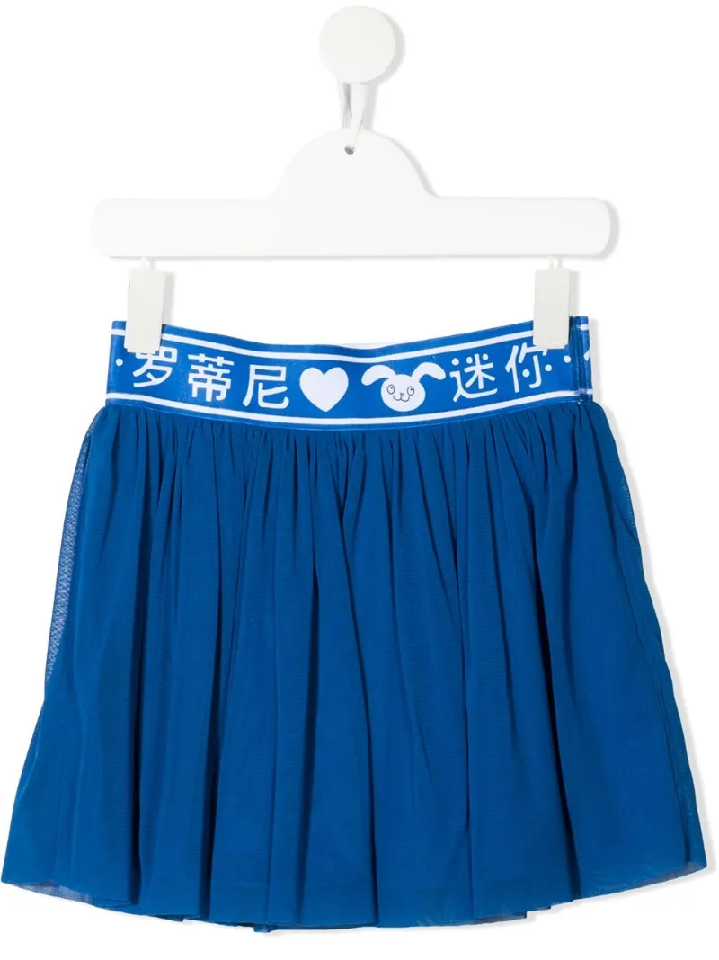 Mini Rodini Rabbit flared skirt blue 