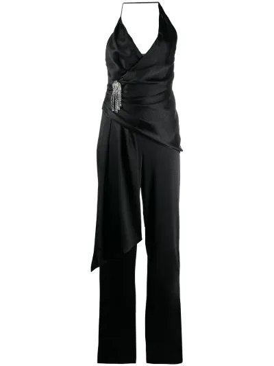 wrap wide leg jumpsuit