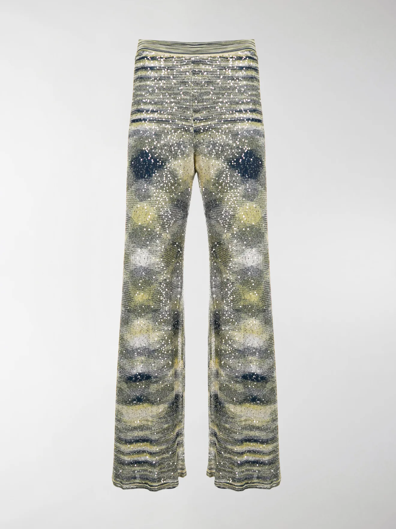 patterned flared trousers