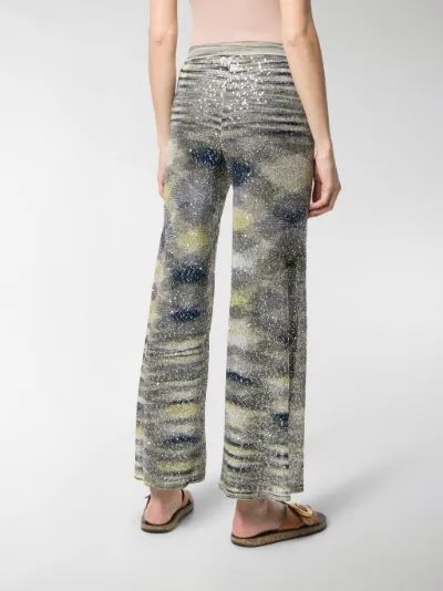 patterned flared trousers