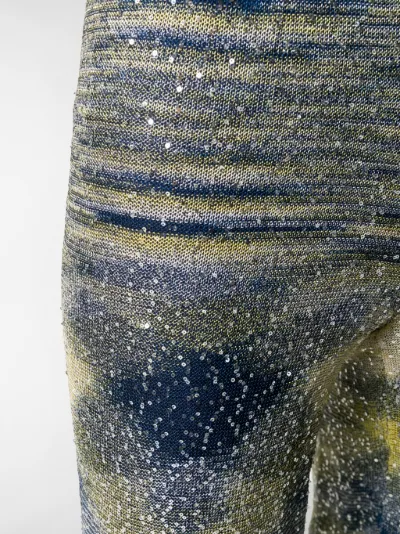 patterned flared trousers