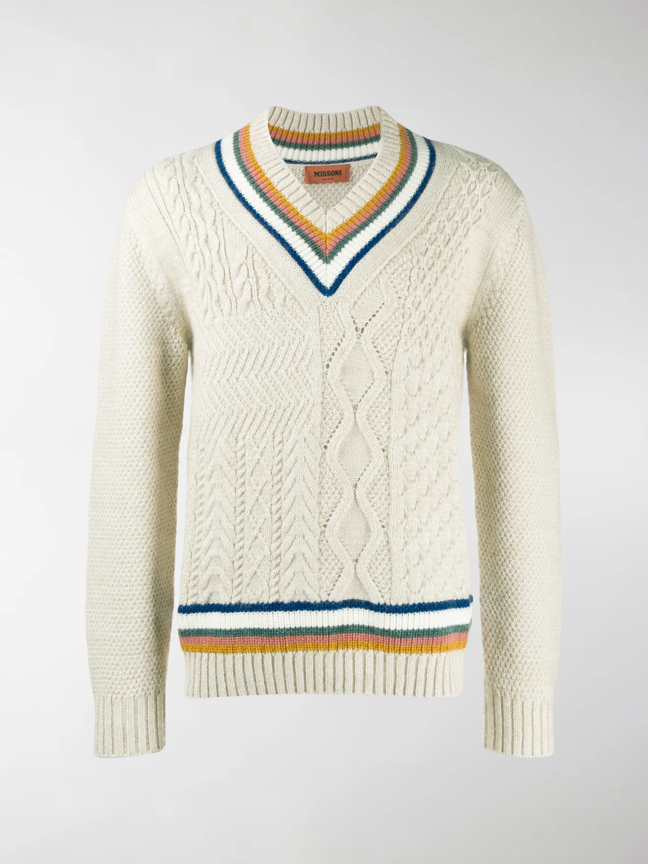 v neck cable jumper