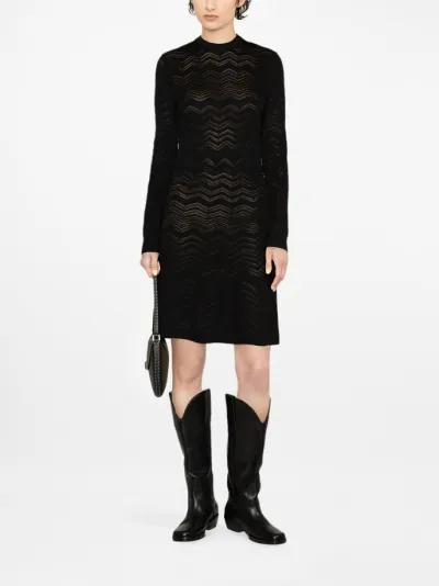 M Missoni outlet Crochet-Knit Zig Zag V-Neck Dress