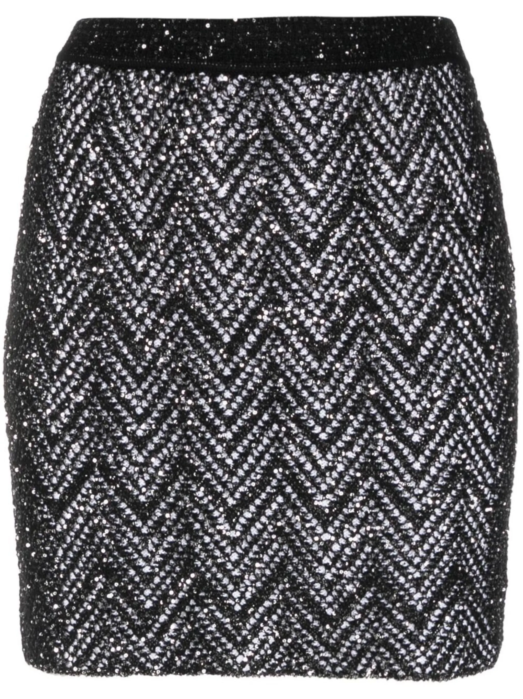 zigzag wovendesign sequinembellished skirt Missoni