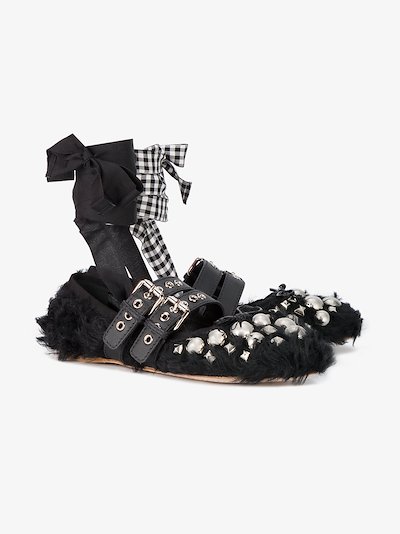 miu miu black flats