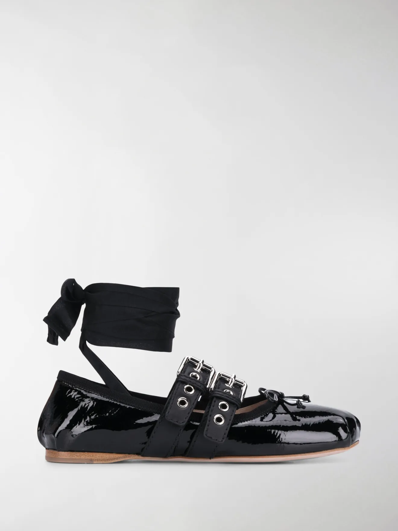 miu miu lace up ballet flats