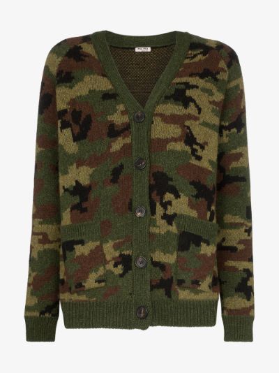 oversized camo cardigan