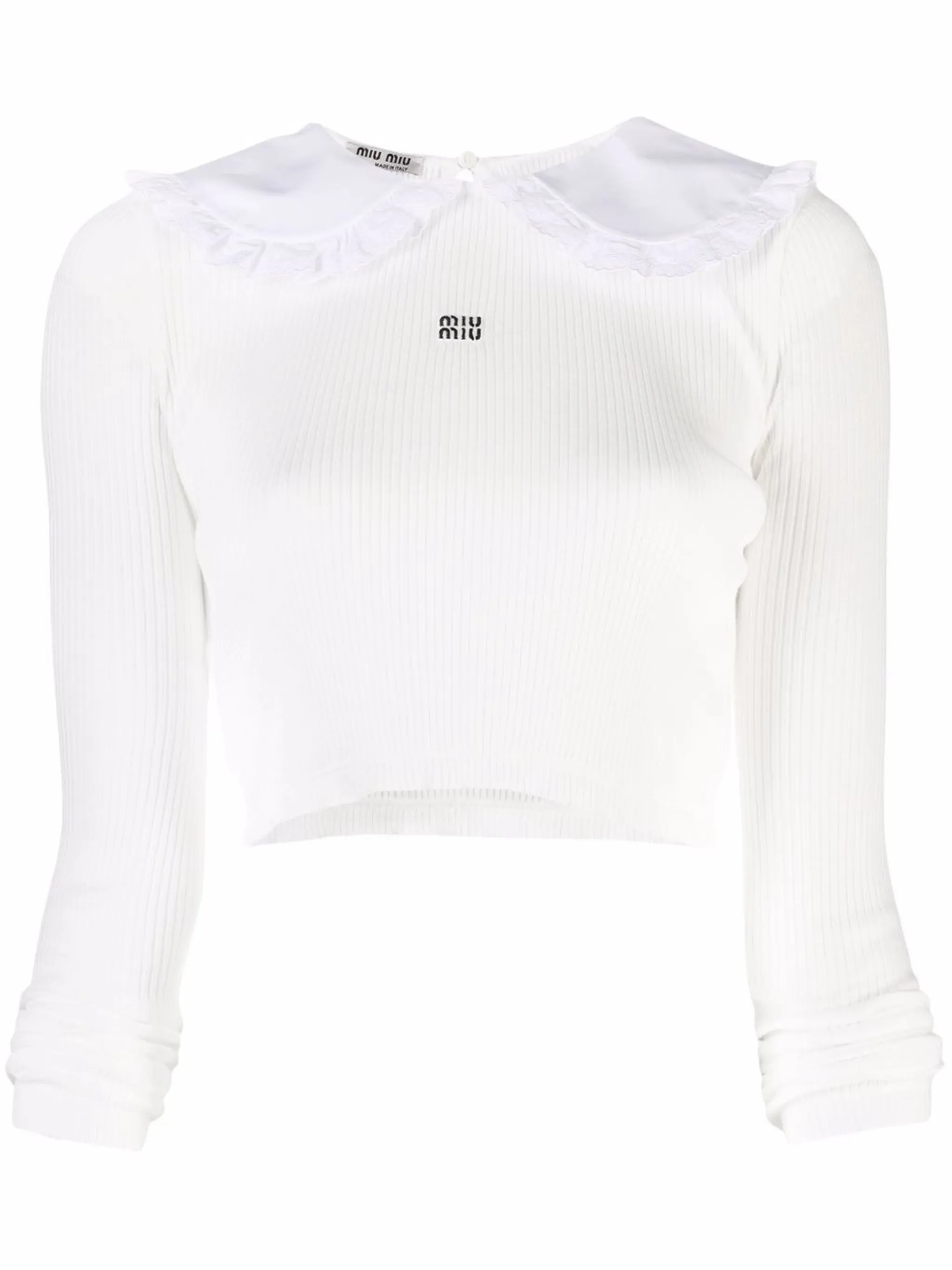ファッション Miu Miu cropped ruffle-collar top | Eraldo.com CH トップス