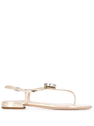 crystal embellished flat sandals