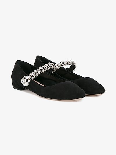 miu miu crystal embellished pumps