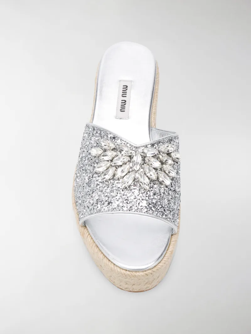 silver platform espadrilles