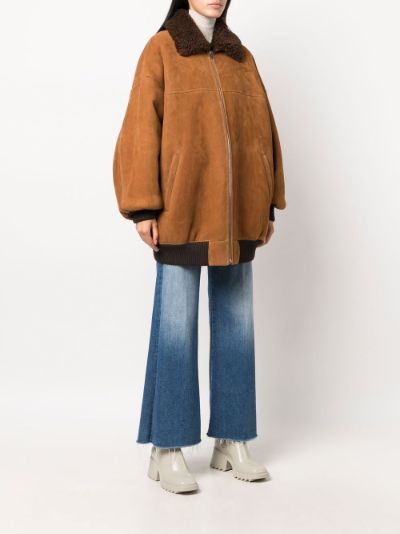 drop shoulder zip up coat Miu Miu Eraldo