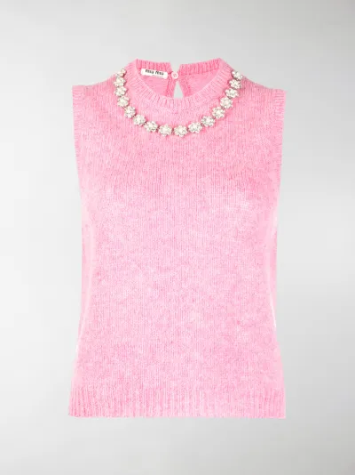 pink knitted vest