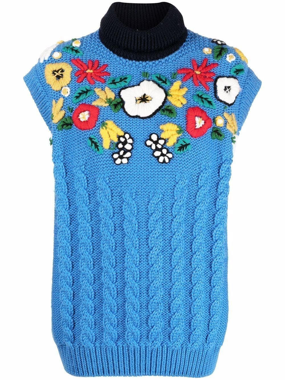 floral-embroidered chunky-knit vest | Miu Miu | Eraldo.com CH