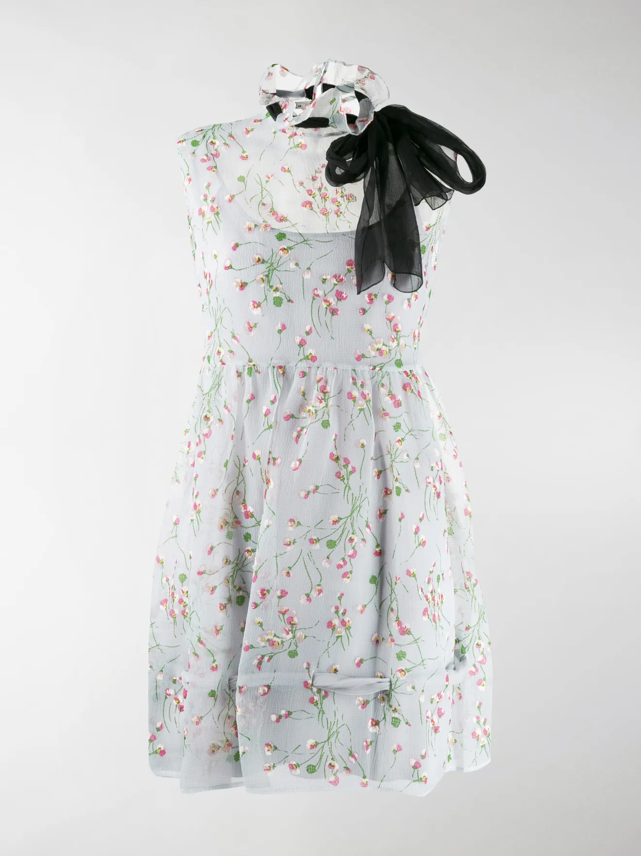 floral ruffle mini dress
