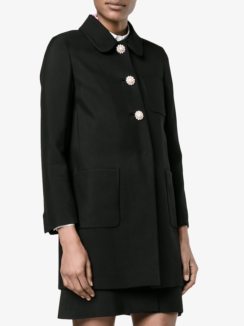 Miu Miu flower embellished coat | Browns