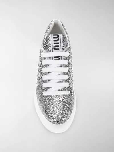 Miu Miu glitter rhinestone platform 