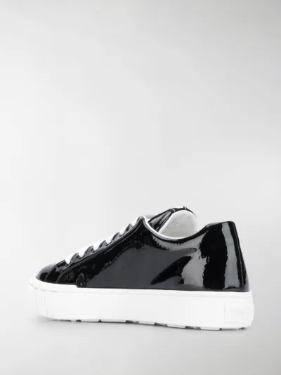 black glossy sneakers