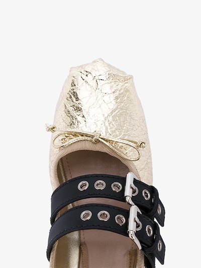 miu miu buckle ballet flats