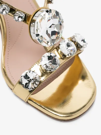 miu miu gold sandals