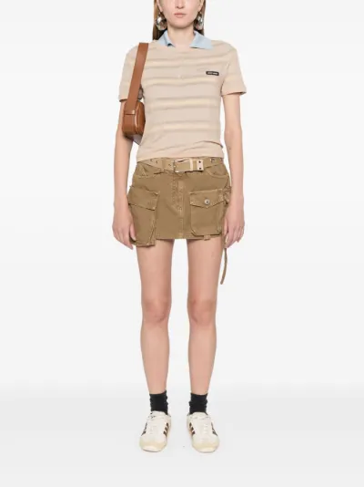 Miu Miu logo-patch cropped T-shirt | Eraldo.com YE