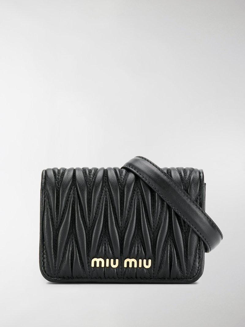 miu miu logo plaque padded tote bag