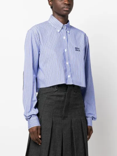 Miu Miu logo-print button-up shirt | Eraldo.com FR