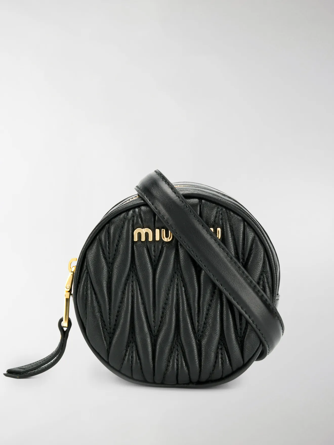 Miu Miu Marsupio rotondo Matelassé nero | MODES
