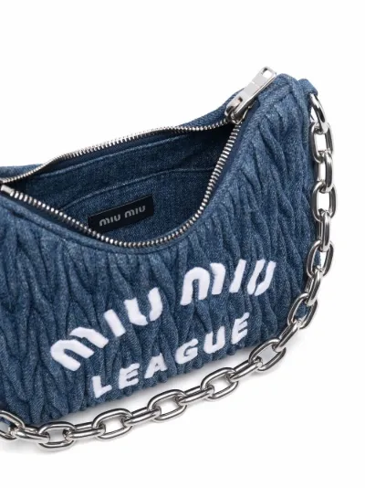 Miu Miu matelassé denim shoulder bag | Eraldo.com SE