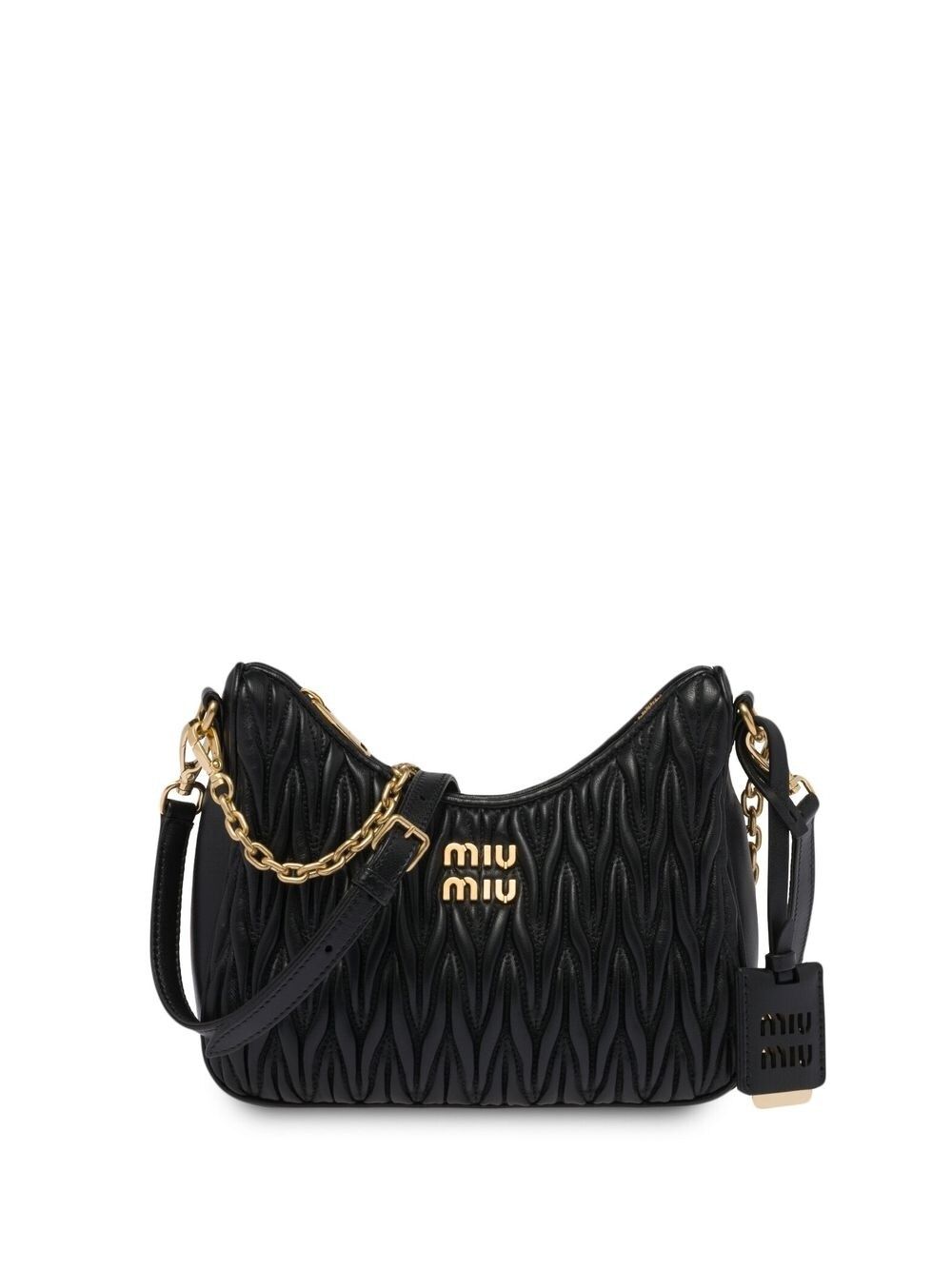 Miu Miu Nappa Leather Hobo Bag In Black