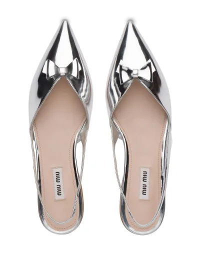 metallic slingback flats
