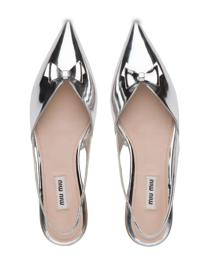 silver flat slingbacks
